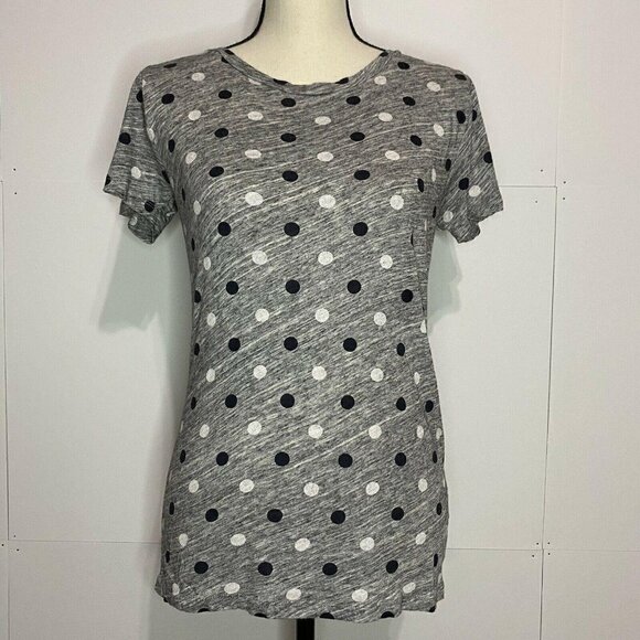 J. Crew XS Gray Polka Dot T-Shirt - Picture 1 of 3